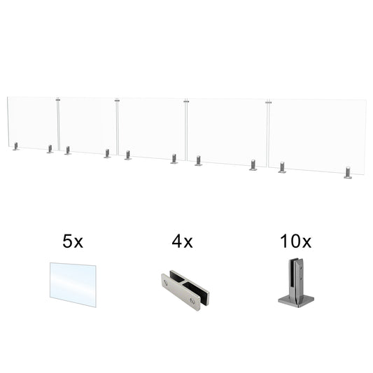 CRG-303 Glass Panel, 307x44cm, 5-Piece Set