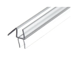 PLASTIC SEAL - SWING DOOR BOTTOM WIPE W/ 45 DEGREES DRIP RAIL & VINYL SWEEPS FOR 1/2 GLASS - 98“