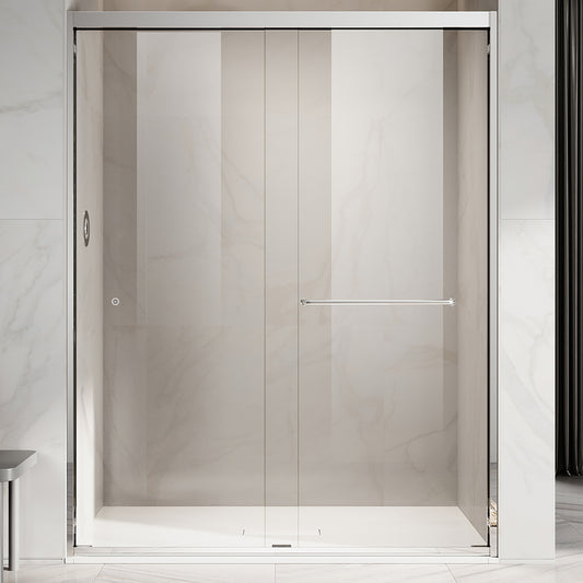 UKD06-56 to 60 in. W x 72 or 76 in. H Double Sliding Semi-Frameless Shower Door, EnduroShield Clear Glass