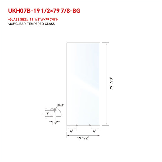 SWING DOOR GLASS - FIXED PANEL W/ 2 CLAMP CUT ON BOTTOM (W/BOX) WITH ENDURO ...
