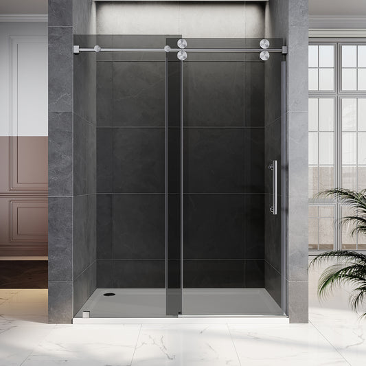 UKS04 - 56 to 60 in. W x 80 in. H Sliding Frameless Shower Door, EnduroShield 3/8 in. Gray Glass