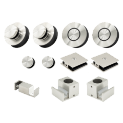 Kit de herrajes fijos para puerta corredera UKS04 con 2 clips