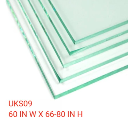 UKS09 SLIDING DOOR GLASS WITH 1 7/8' FINGER PULL OPENING WITH ENDURO SHIELD COATING ON