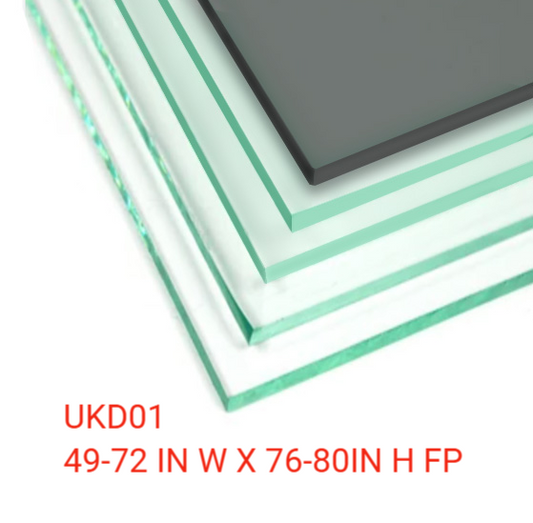 UKD01 滑动门玻璃,带 1 7/8 英寸指拉手,双面均有 Enduro Shield 涂层