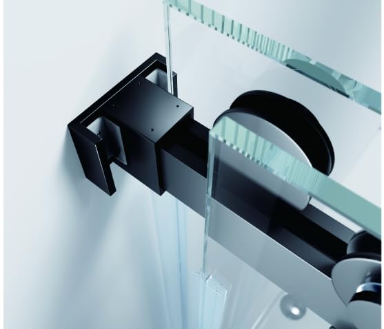 UNIKOO ADJ. 56"-60" x 76" Frameless Double Sliding Shower Unit with 3/8 "(10mm) Clear Tempered Safety Glass, Silent Top Rollers and A Square Profile Header in 316 & 304 Stainless Steel