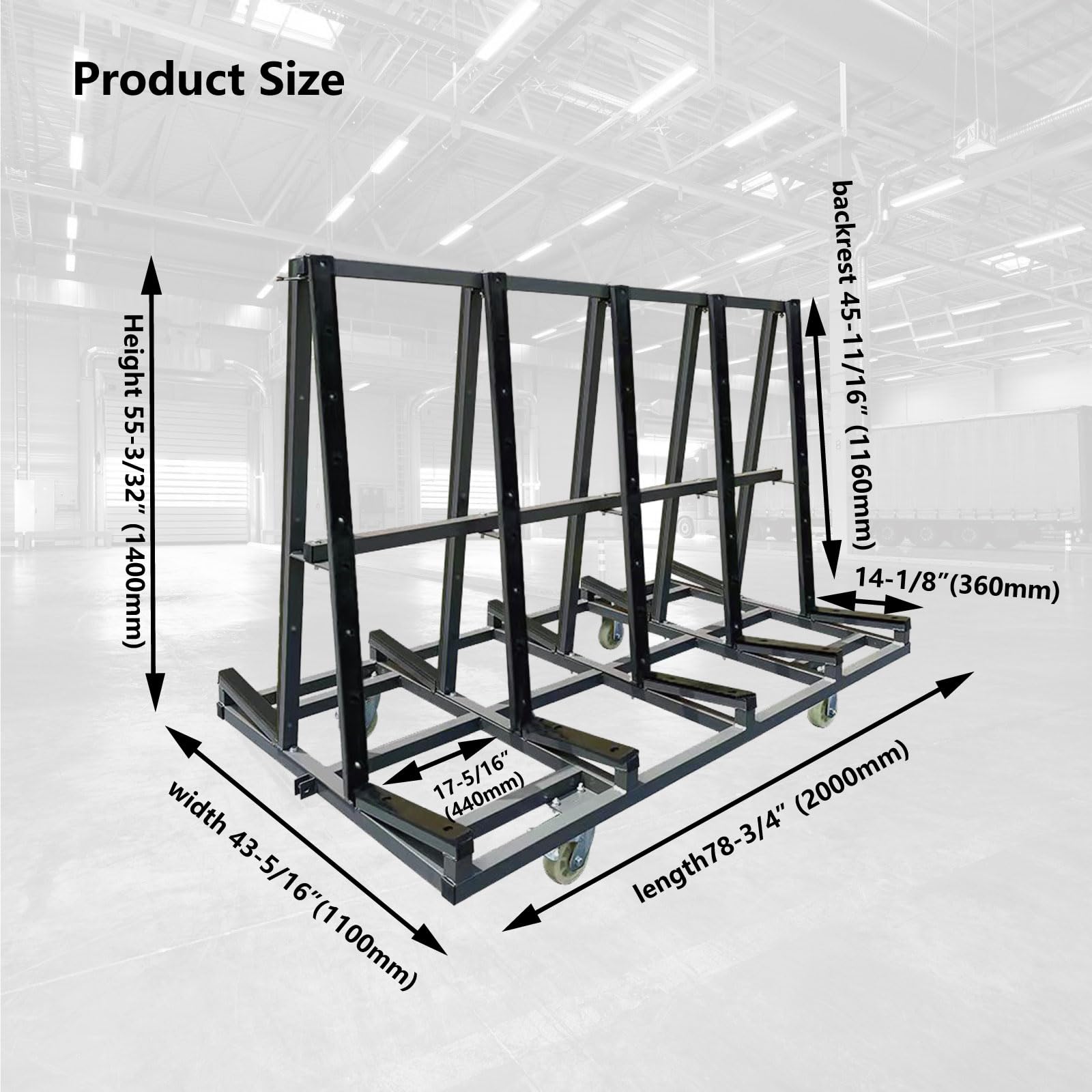 Unikoo Heavy Duty Drywall Cart, Glass Panel Dolly Handling Plywood Sheetrock Glass and Windows Service Cart