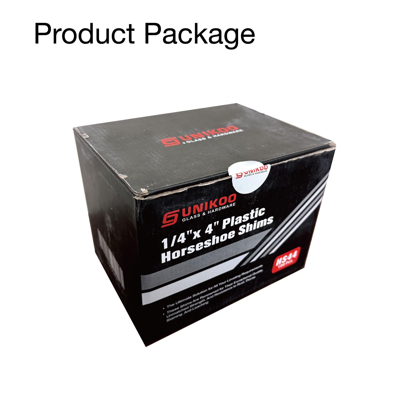 Unikoo Plastic Horseshoe Shims, High-Impact Styrene, Rust-Resistant Leveling Shims for Construction, Windows, Doors