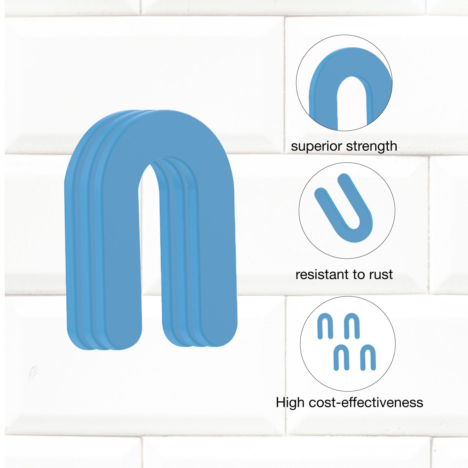Unikoo Plastic Horseshoe Shims, High-Impact Styrene, Rust-Resistant Leveling Shims for Construction, Windows, Doors