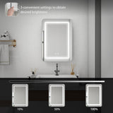 19-1/4 in. W x 27-1/4 in. H Surface Mount Right LED Light Mirror Anti-Fog Medicine Cabinet