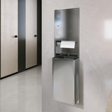 Unikoo Recessed Paper Towel Dispenser with Wall Trash Can, 13.75 x 8.06 x 47.25 Stainless Steel