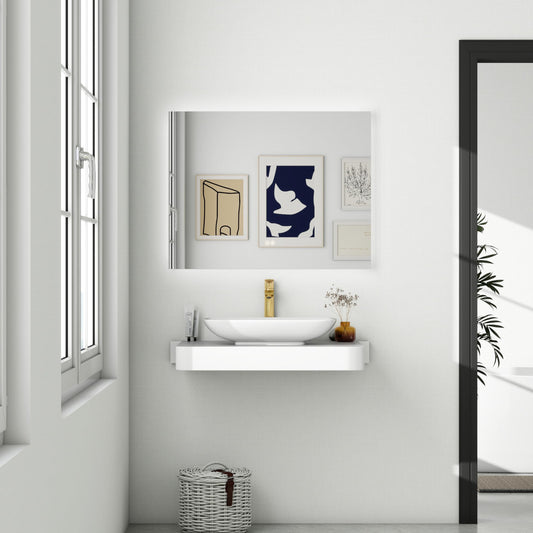 LED Backlit Bathroom Vanity Mirror with Dual Lighting, Anti-Fog, 3-Color Dimmable CRI90+, Memory Function, and Shatter-Proof Glass