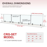 CRG-194 Glass Panel, 197x44cm, 4-Piece Set