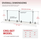 CRG-283 Glass Panel, 287x44cm, 6-Piece Set