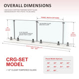 CRG-186 Glass Panel, 189x44cm, 5-Piece Set