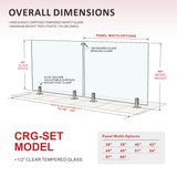 CRG-115 Glass Panel, 118x44cm, 2-Piece Set