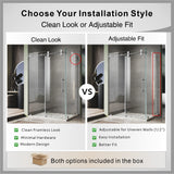 UKS04RP 66 to 72 in. W X 38-40 in. D X 80 in. H U-Channel Frameless Sliding Shower Door  with EnduroShield 3/8 in. Clear Glass