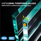 CRG-194 Glass Panel, 197x44cm, 4-Piece Set