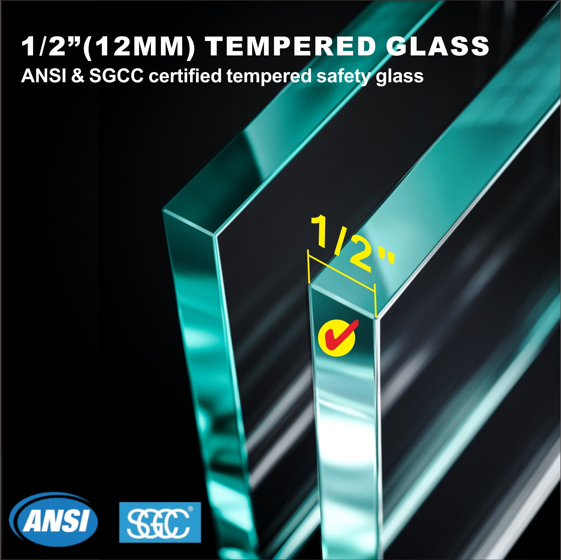CRG-115 Glass Panel, 118x44cm, 2-Piece Set