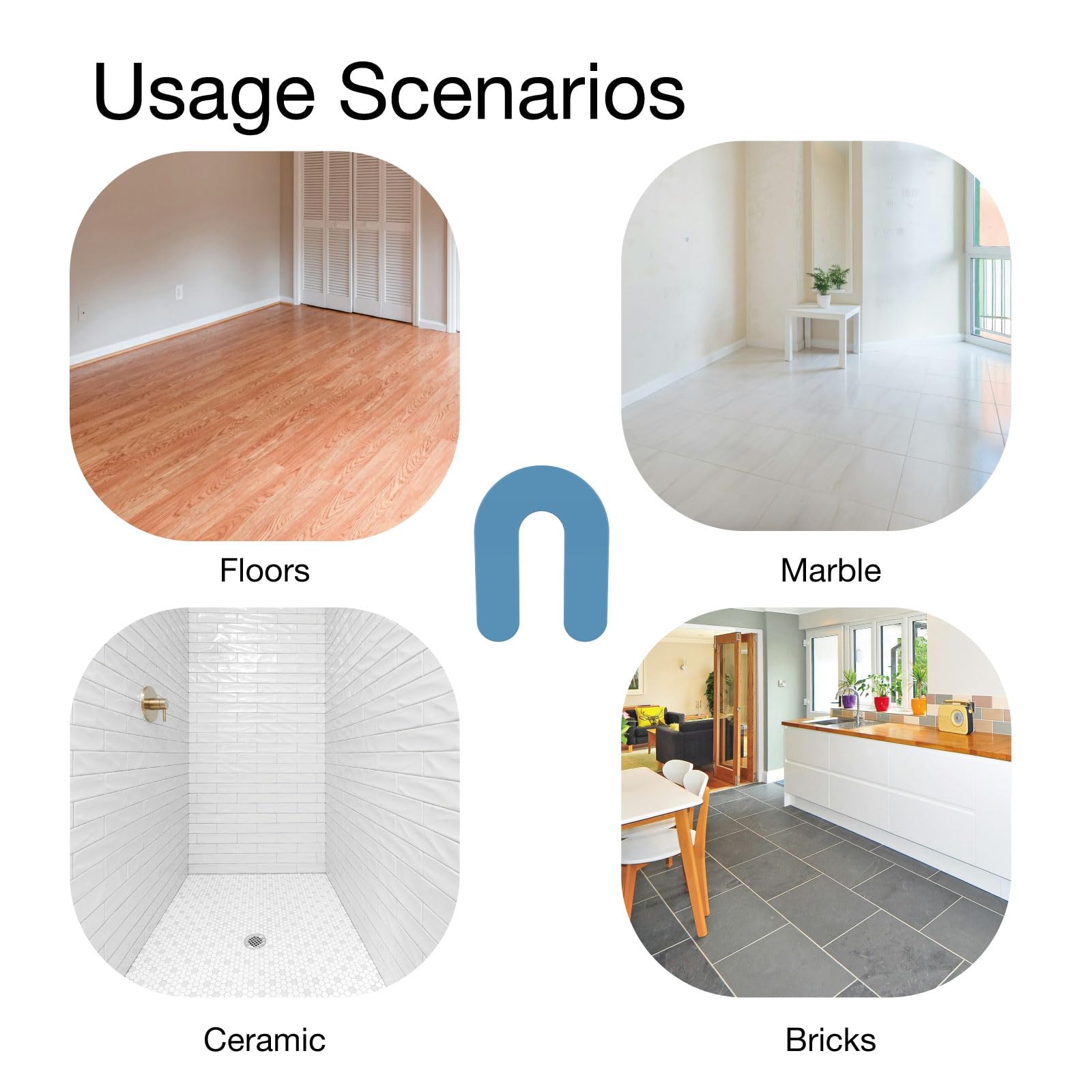 Unikoo Plastic Horseshoe Shims, High-Impact Styrene, Rust-Resistant Leveling Shims for Construction, Windows, Doors