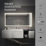 LED Backlit Bathroom Vanity Mirror with Dual Lighting, Anti-Fog, 3-Color Dimmable CRI90+, Memory Function, and Shatter-Proof Glass