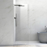 UKH07B  27" W x 80" H Shower Glass Panel, Semi-Framed Fixed Glass Shower Panel with Solid Frame, 3/8" (10mm) Thick Clear Certified Tempered Shower Door, Bathroom Shower Screen