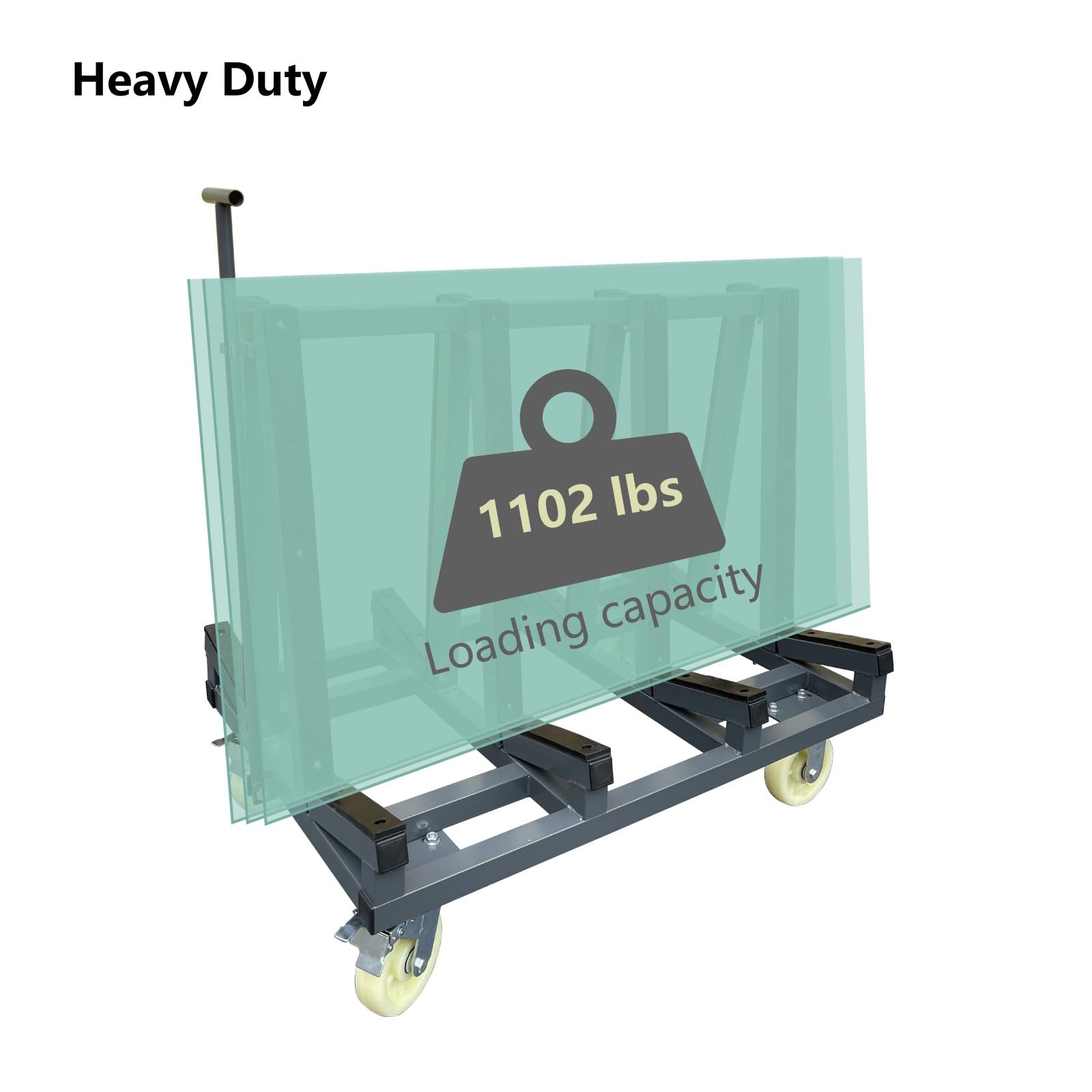 Unikoo Heavy Duty Drywall Cart, Glass Panel Dolly Handling Plywood Sheetrock Glass and Windows Service Cart