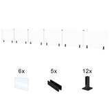 CRG-283 Glass Panel, 287x44cm, 6-Piece Set