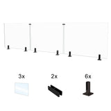 CRG-121 Glass Panel, 123x44cm, 3-Piece Set