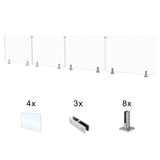 CRG-194 Glass Panel, 197x44cm, 4-Piece Set