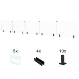 CRG-186 Glass Panel, 189x44cm, 5-Piece Set