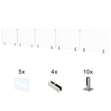 CRG-186 Glass Panel, 189x44cm, 5-Piece Set