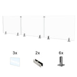 CRG-121 Glass Panel, 123x44cm, 3-Piece Set