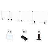 CRG-194 Glass Panel, 197x44cm, 4-Piece Set