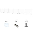 CRG-283 Glass Panel, 287x44cm, 6-Piece Set