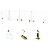 CRG-194 Glass Panel, 197x44cm, 4-Piece Set