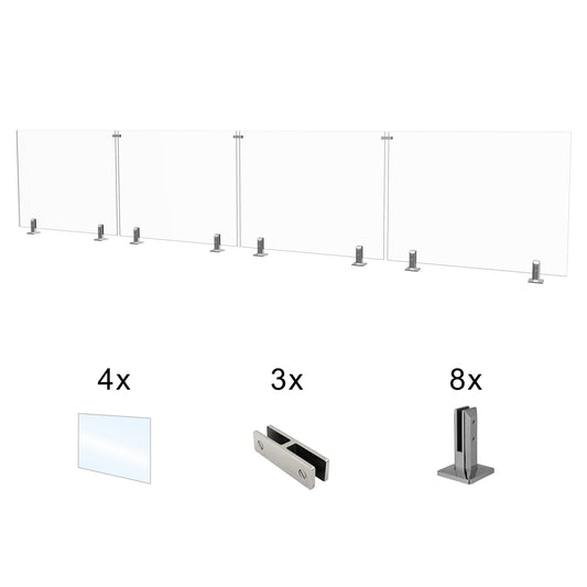 CRG-242 Glass Panel, 245x44cm, 4-Piece Set