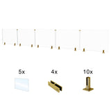 CRG-186 Glass Panel, 189x44cm, 5-Piece Set