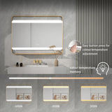 44 in. W x 33 in. H Rectangular Stain Steel Framed LED Light Anti-Fog Bathroom Vanity Mirror