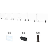 CLG-357 Glass Panel, 366x44cm, 6-Piece Set
