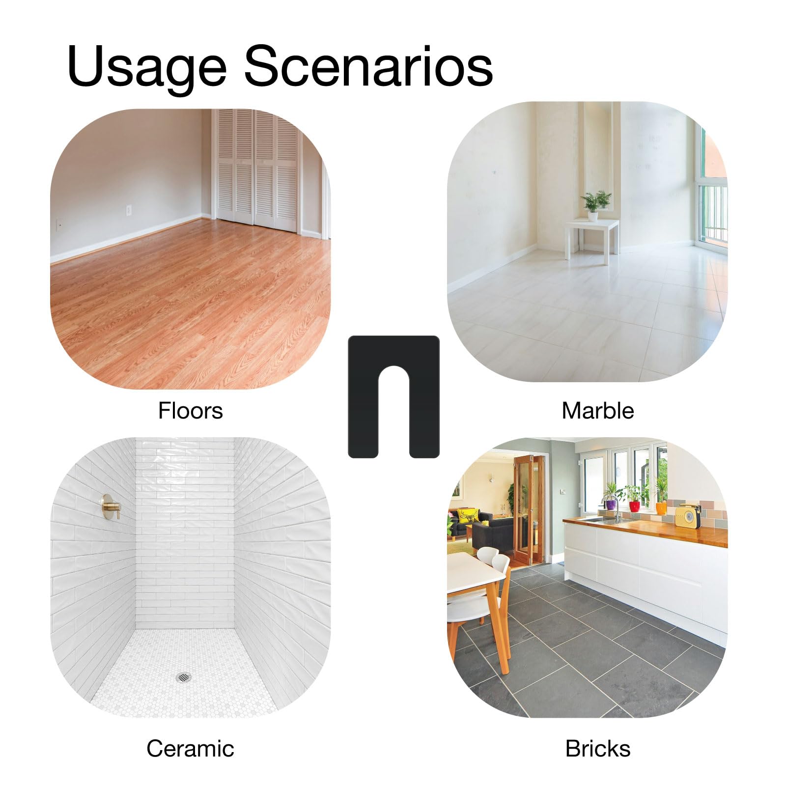 Unikoo Plastic Horseshoe Shims, High-Impact Styrene, Rust-Resistant Leveling Shims for Construction, Windows, Doors