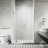 50-1/8 in. to 54 in. W X 80 in. H Frameless Hinged Shower Door with EnduroShield 3/8 in. Clear Glass - 26/28 in. Door Panel