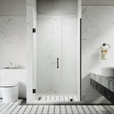 45-1/8 in. to 49 in. W X 80 in. H Frameless Hinged Shower Door with EnduroShield 3/8 in. Clear Glass - 26/28in. Door Panel