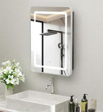 19-1/4 in. W x 27-1/4 in. H Surface Mount Right LED Light Mirror Anti-Fog Medicine Cabinet