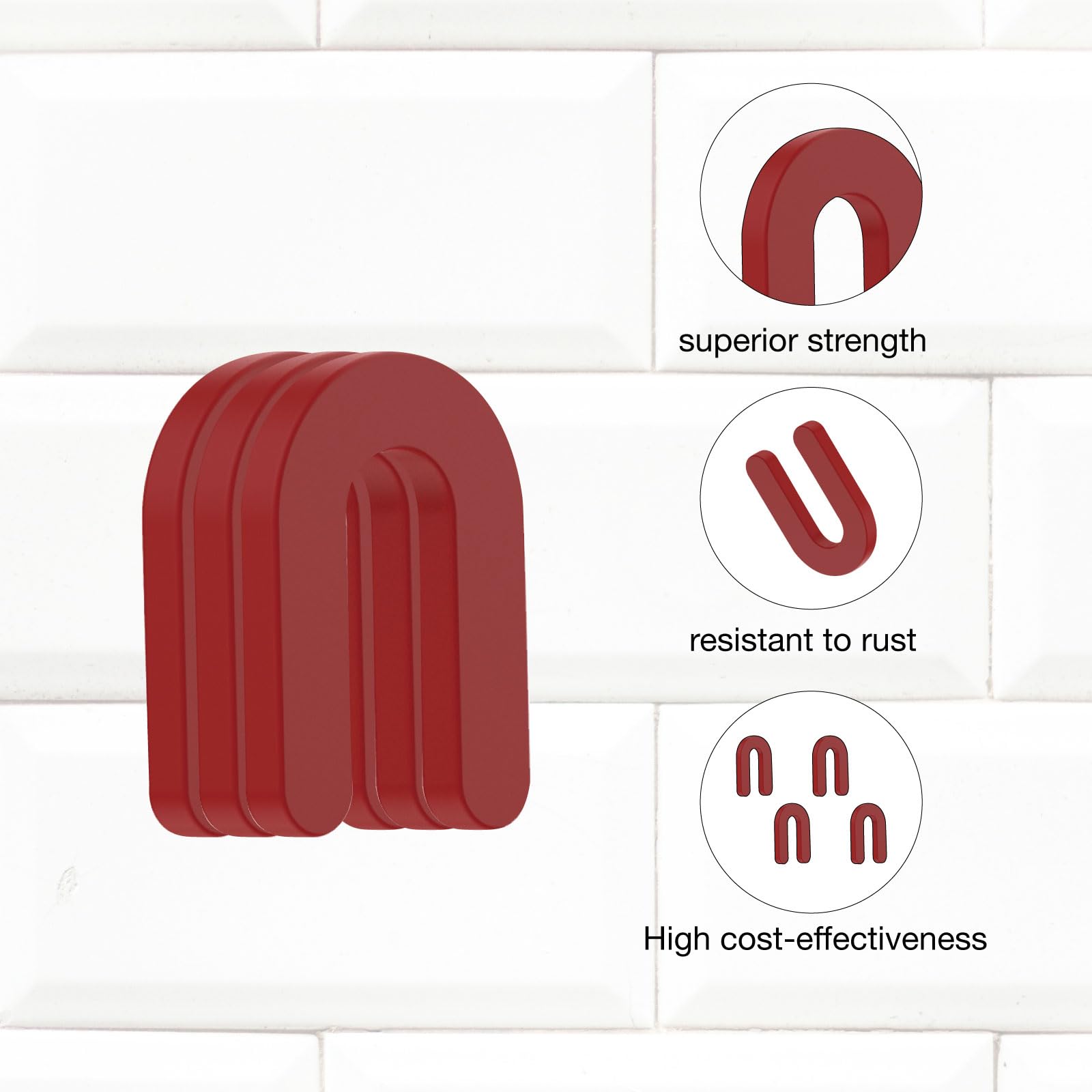 Unikoo Plastic Horseshoe Shims, High-Impact Styrene, Rust-Resistant Leveling Shims for Construction, Windows, Doors