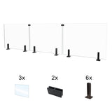 CLG-146 Glass Panel, 151x44cm, 3-Piece Set