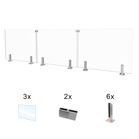 CLG-152 Glass Panel, 157x44cm, 3-Piece Set