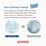 Puerta de ducha corredera sin marco UNIKOO de acero inoxidable con vidrio templado certificado Optiwhite de 3/8" (10 mm).