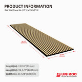 Panel de pared de listones de madera UNIKOO - 60 cm x 240 cm, panel 3D acanalado que absorbe el sonido, ideal para la decoración moderna del hogar.
