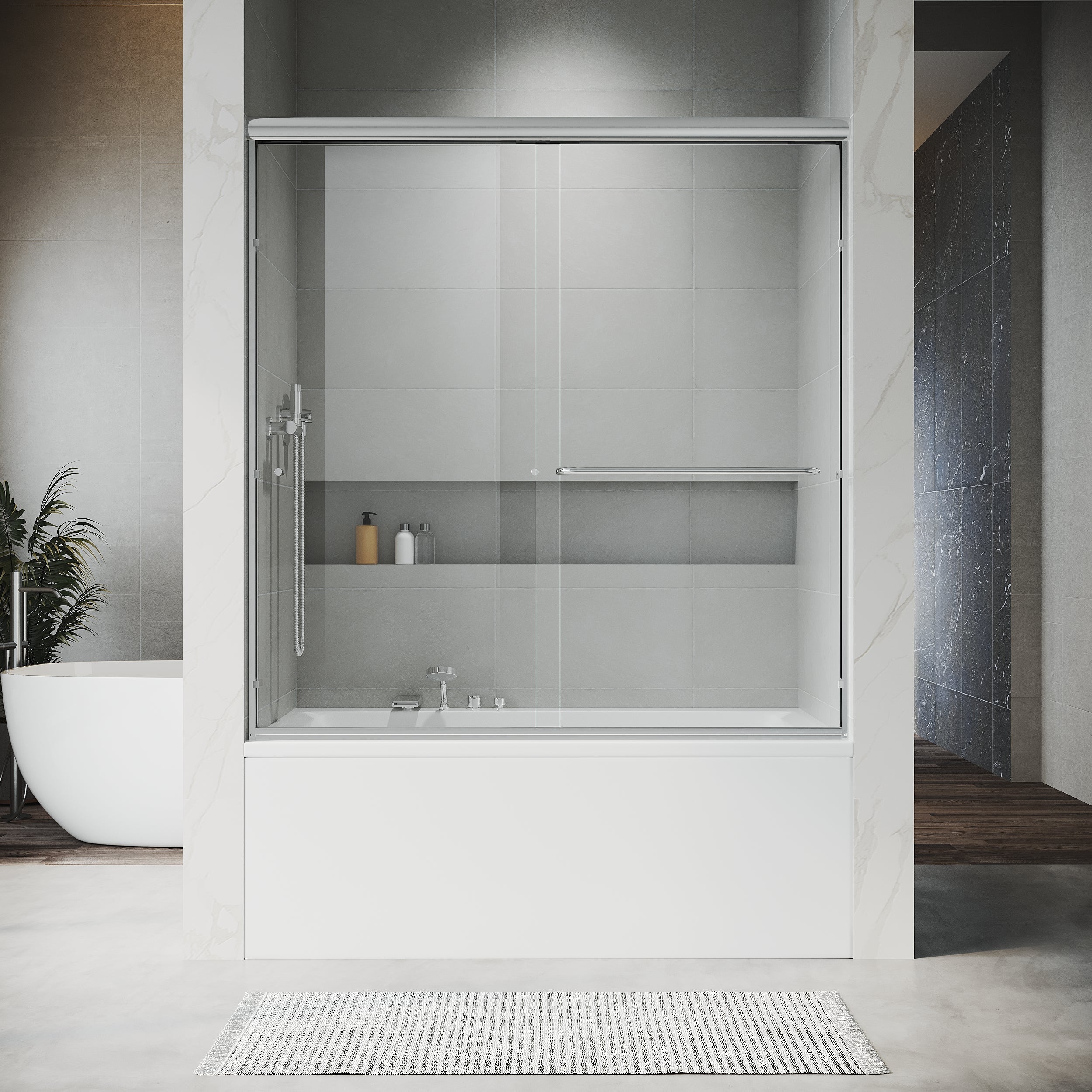 UKD07 60' x 62'，双滑动门，1/4' 透明玻璃