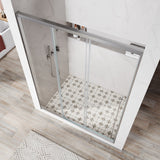 56"- 60" W×66" H Framed Stainless Steel Bypass Sliding Shower Door in Matte Black with Three 5/16" (8mm) Certified Tempered Clear Glass UKS13-60x66